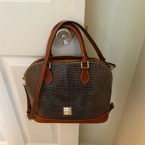 Dooney and Bourke embossed lizard zip zip satchel